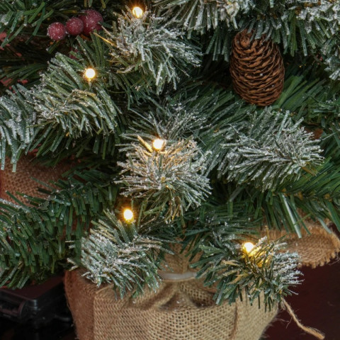 Umělý vánoční stromeček 60 cm s LED osvětlením | zeleno-bílý č.5