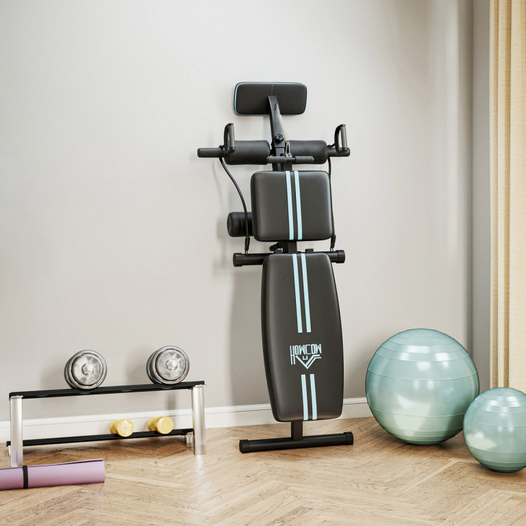 Skládací nastavitelná posilovací lavice | černo-modrá