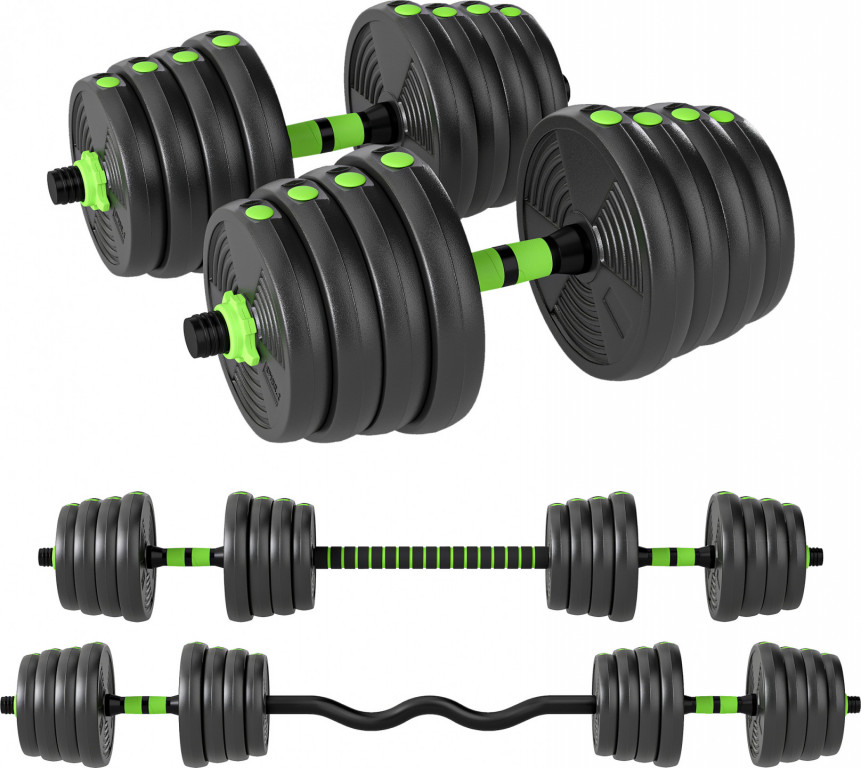 Sada nastavitelných činek 3 v 1 30 KG | zelená + černá