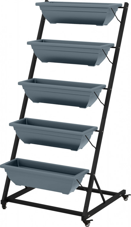 Stojan na květiny s 5 patry | šedý