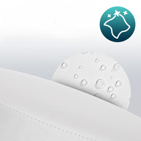 Pojízdná stolička s kolečky otočná o 360° | bílá č.3