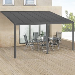 Zahradní hliníková pergola s polykarbonátem 4 x 3 m | šedá č.2