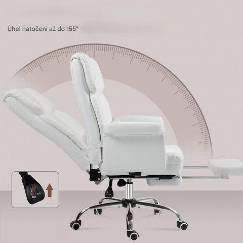 Ergonomická kancelářská žide s funkcí polohování | bílá č.2