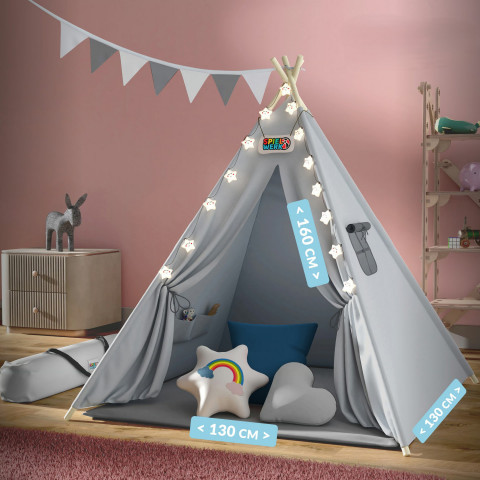Hrací stan Tipi 160x130x130cm | šedý č.2