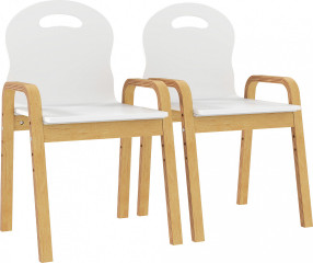 2 dřevěné stohovatelné dětské židličky 39 x 34 x 61,5 cm | bílé č.1