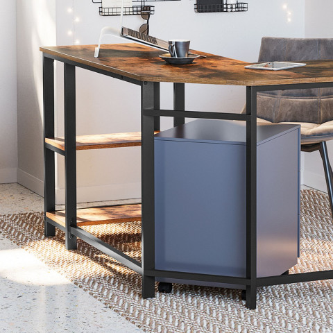 Rohový počítačový stůl 138 x 138 x 75 cm | rustikální č.4