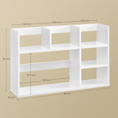 Dřevěná úložná skříňka na stůl se 6 policemi | bílá č.2