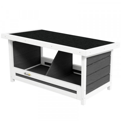 Budka z jedlového dřeva, 66x37x34 cm | šedá + bílá + černá č.3