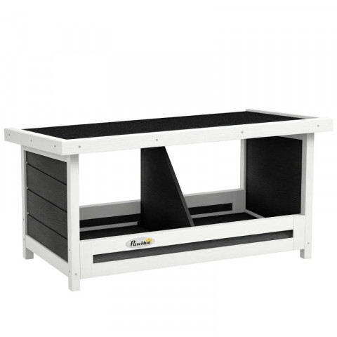 Budka z jedlového dřeva, 66x37x34 cm | šedá + bílá + černá č.2