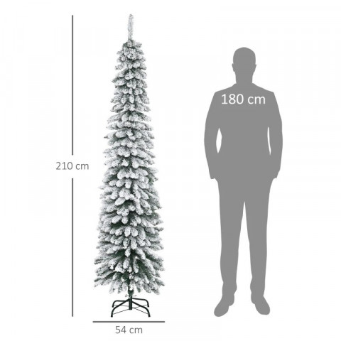 Umělý vánoční stromek zasněžený 210 cm | zelený + bílý č.4