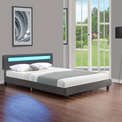 Čalouněná postel Paris s LED osvětlením 180 x 200 cm | tmavě šedá č.1