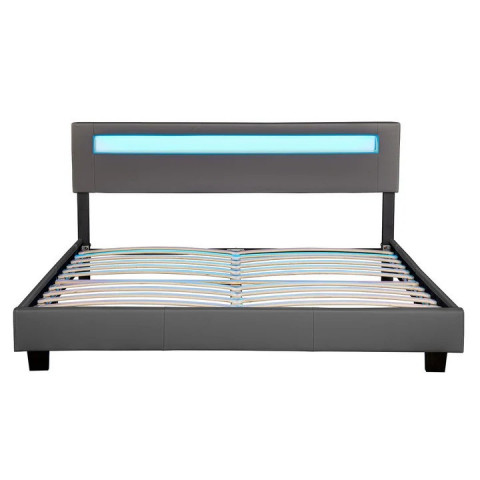 Čalouněná postel Paris s LED osvětlením 180 x 200 cm | tmavě šedá č.9