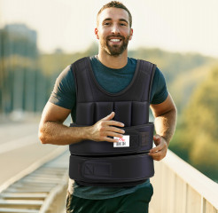 Nastavitelná zátěžová vesta 10 kg s odnímatelnými závažími | černá č.1