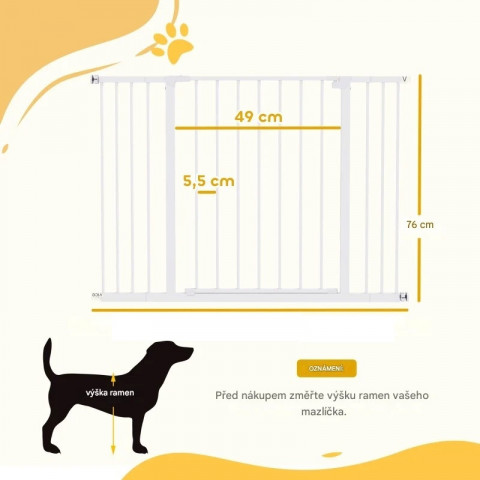 Bezpečnostní zábrana do dveří 72-107 x 76 cm | bílá č.3