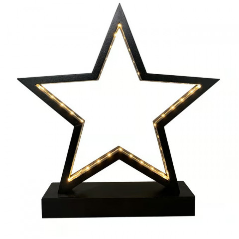 LED dřevěná hvězda | černá č.4