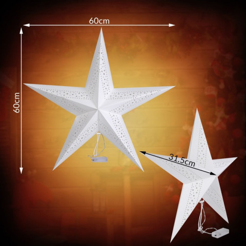 LED papírová hvězda Ø60cm | krémová č.7