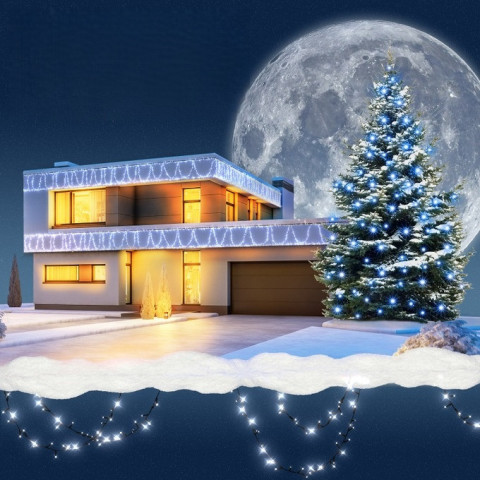 Vánoční světelný řetěz 11,5 m | LED studená bílá č.2