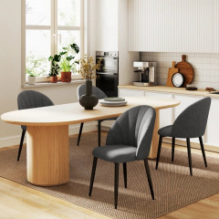 Sametové jídelní židle, 4 kusy | tmavě šedé