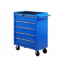 Dílenský vozík na nářadí s 5 zásuvkami | modrý č.2