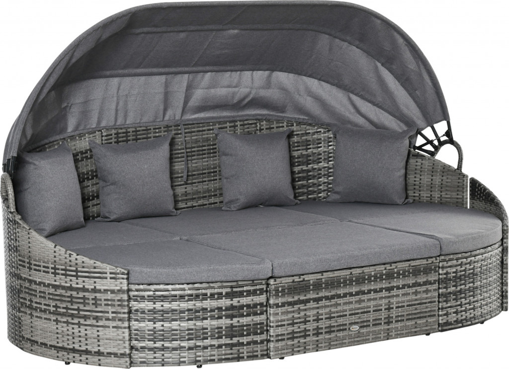 Luxusní ratanový sluneční ostrůvek se stříškou 230 x 145 x 80 cm