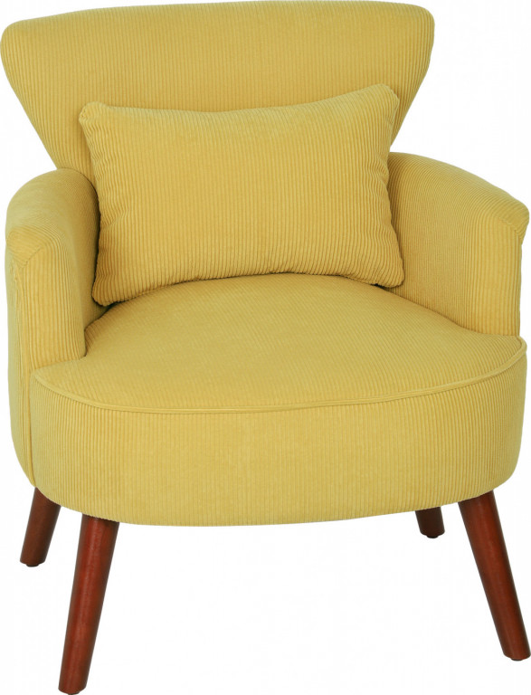 Čalouněné křeslo se zaoblenými područkami | žluté