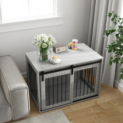 Klec pro psy s posuvnými dveřmi 98 x 58 x 61 cm | šedá č.1