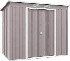 Kovový přístřešek na nářadí 213 x 130 x 172 cm | světle šedý