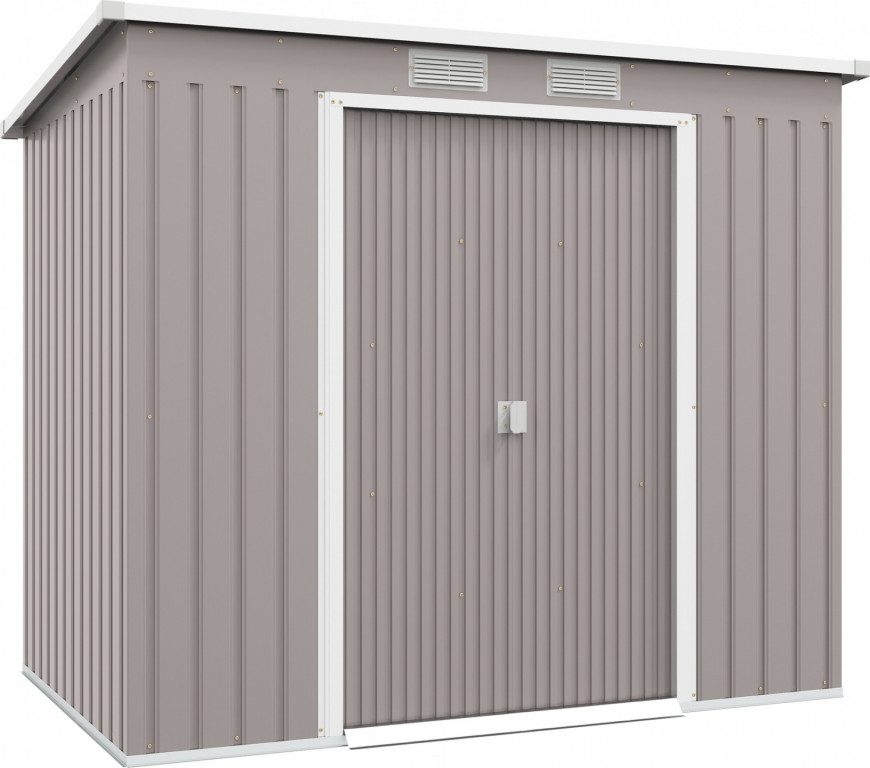 Kovový přístřešek na nářadí 213 x 130 x 172 cm | světle šedý