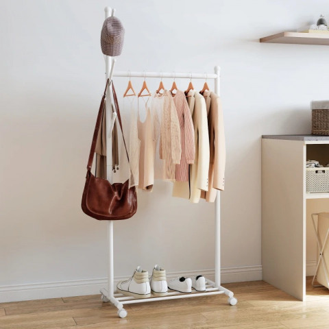 Pojízdný věšák na kabáty | bílý č.2