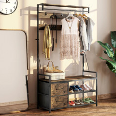 Věšák s 10 nastavitelnými háčky | rustikálně hnědý