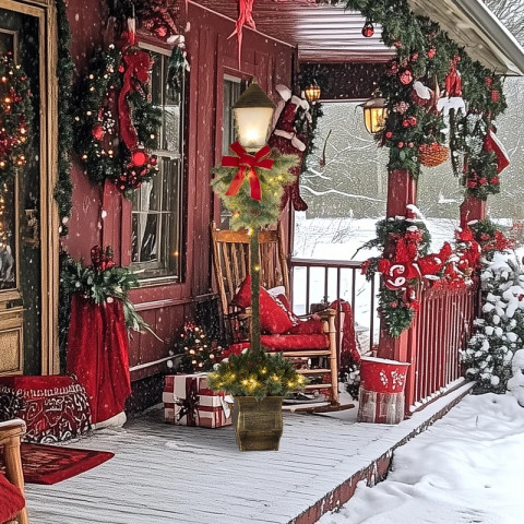 Vánoční lucerna 150 cm | zelená č.5