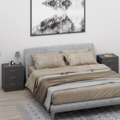 Noční stolek Eloise sada 2 ks 54x39x28cm LED | antracit č.1