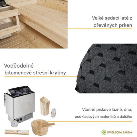 Sudová sauna s kamny | 191 x 193 x 220 cm č.7