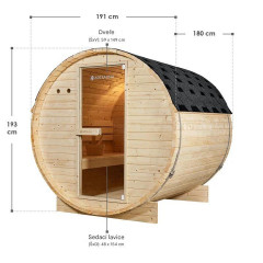 Sudová sauna s kamny | 191 x 193 x 180 cm č.2