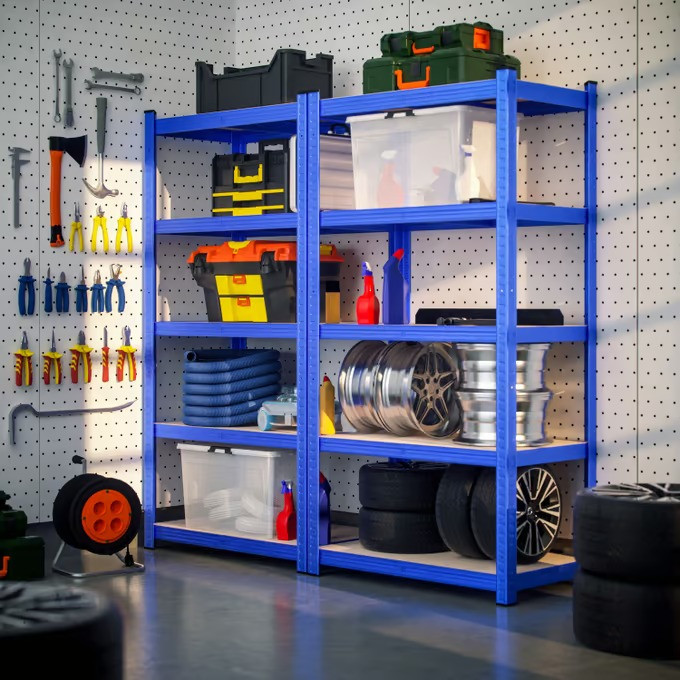 Sada 2 regálů 180x90x40cm | modrá