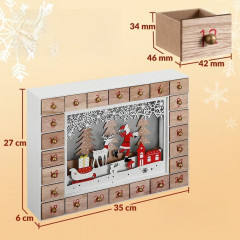 Adventní kalendář Santa Claus dřevěný LED č.3