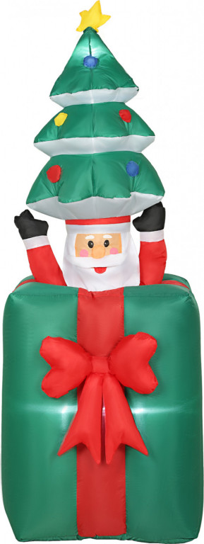 Nafukovací vánoční dekorace, dárek se Santou | vícebarevná