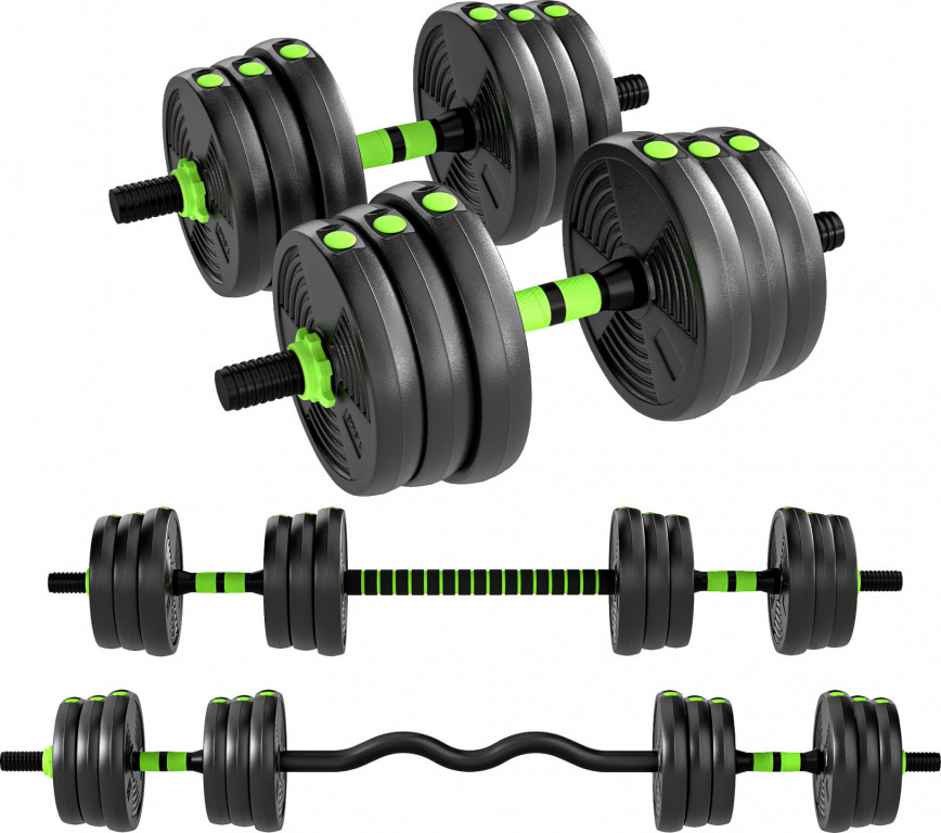 Nastavitelná sada činek 3 v 1, 25 kg | černá