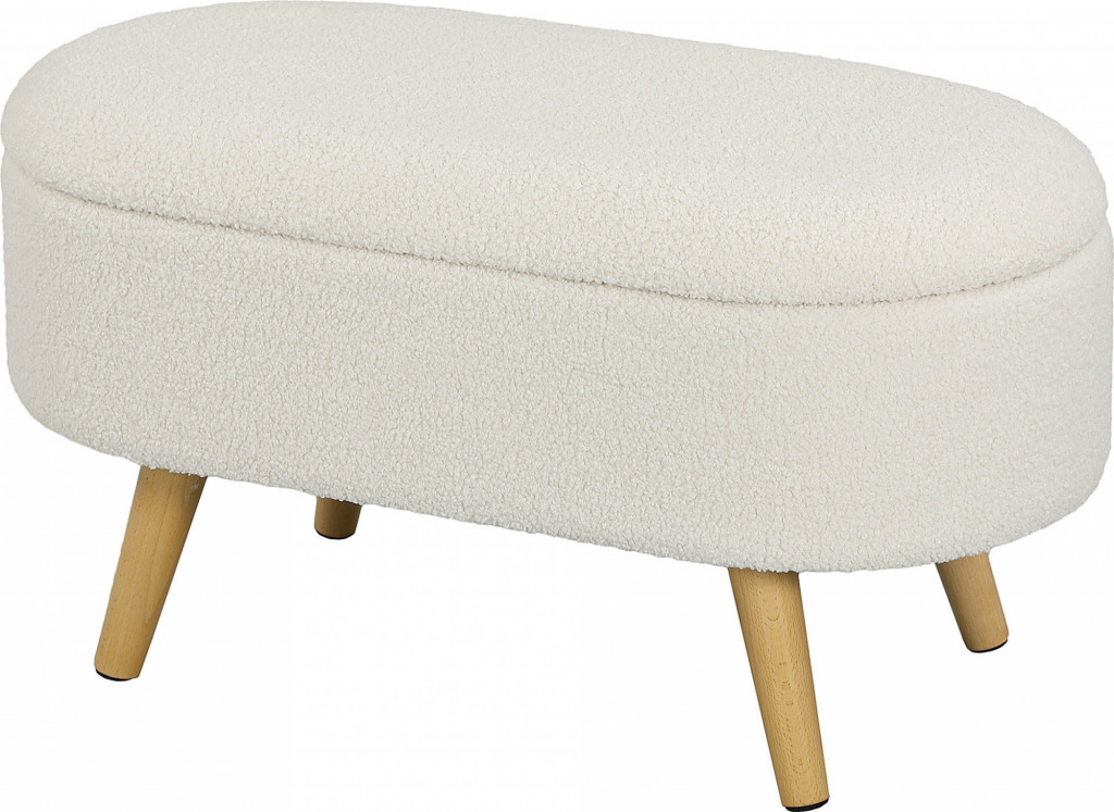 Čalouněná lavice s úložným prostorem 82 x 41 x 45 cm | bílá