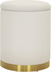 Taburet s ocelovou podnoží a úložným prostorem | 36 x 36 x 44 cm | krémově bílý č.1