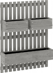 Vyvýšený záhon z masivního dřeva 60 x 16 x 80 cm | šedý