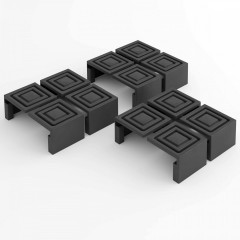 12dílná sada chráničů podlahy | černá 12dílná sada chráničů podlahy | černá