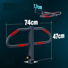 Skládací parkovací zábrana z robustní oceli | Šedá / Červená č.3