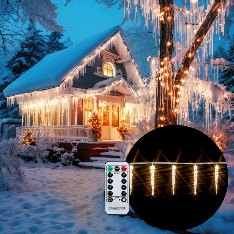 Vánoční světelný řetěz s rampouchem 13 m | 80 LED bílá