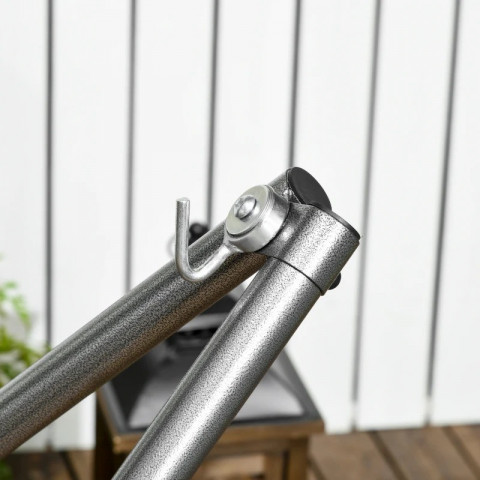 Stojan na houpací síť, 290 x 92 x 88 cm | černý + stříbrný č.4