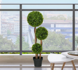 Umělá rostlina s bambusovými kuličkami 110 cm | zelená č.1