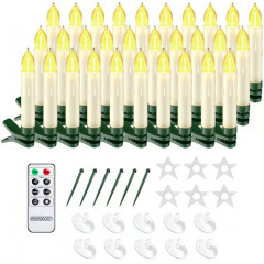 Vánoční svíčky na stromeček 30 LED | teplá bílá č.2