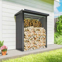 Regál na palivové dřevo 150 x 66,5 x 150 cm | tmavě šedý č.2