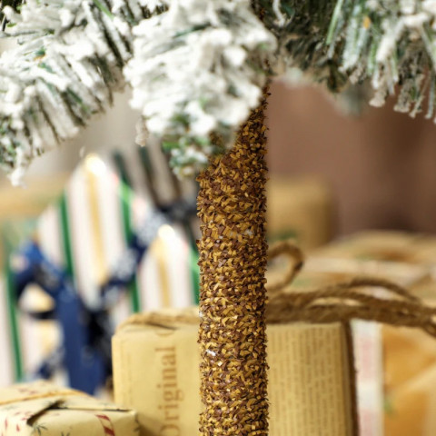 Sada 3 vánočních stromků se sněhem 90/120/150 cm | zelené + bílé č.4