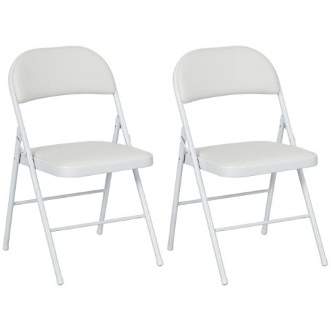 Skládací židle s polstrovaným opěradlem | bílá č.4